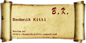 Bedenik Kitti névjegykártya